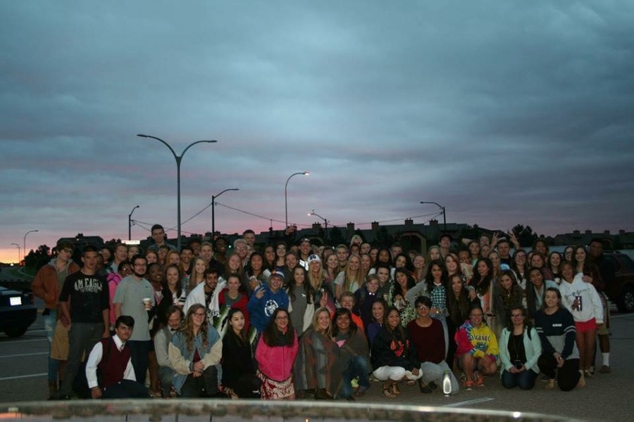 The class of 2016 gathered to take a group photo during senior sunrise, giving them something to remember the event, and one another, by.