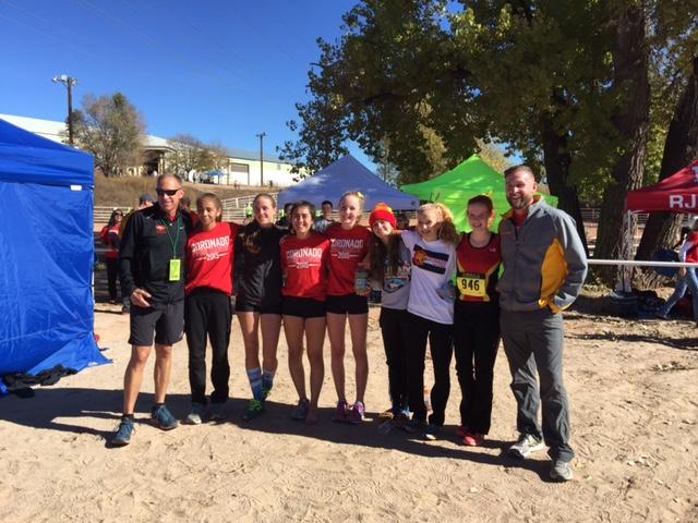 The Coronado girls cross country team at the 2015-2016 5A state meet. 