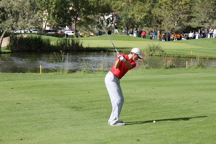 Isaac+Petersilie%2C+12%2C+Colorado+Boys+Golf+all-state+honoree+swings.+