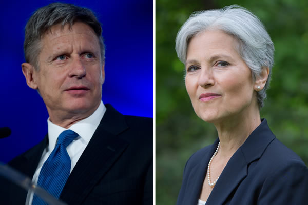 (Left) Gary Johnson, (right) Jill Stein 