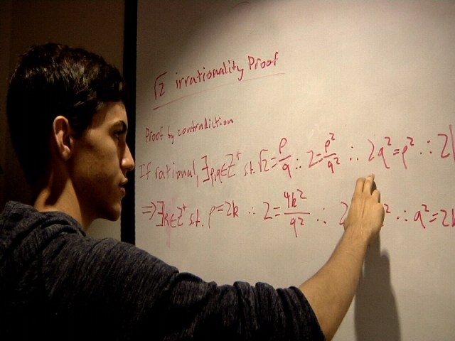 Ryan Karasopoulos shows off his extensive knowledge of math.