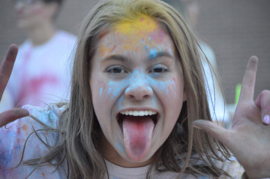 Zoe Gross, 10, is almost as colorful as her personality at the first annual(?) Color Dance.