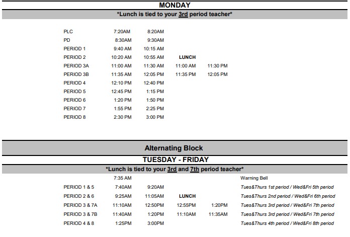 Is Block Schedule Better Than 8 Periods Per Day The Cougar Daily